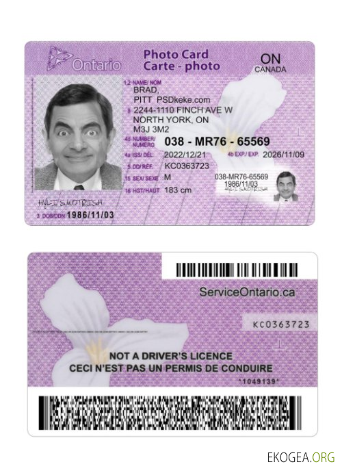 Carte photo Canada Ontario